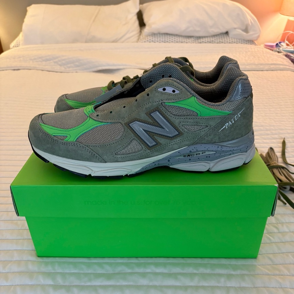 BNIB!  Men’s Patta X New Balance 990v3 in green & grey.  Size 11.5. PLEASE READ
